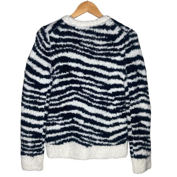 Crewcuts Girl’s Sweater Size XL Boucle Zebra Stripe Wool Alpaca Pullover Fuzzy - Picture 2 of 6